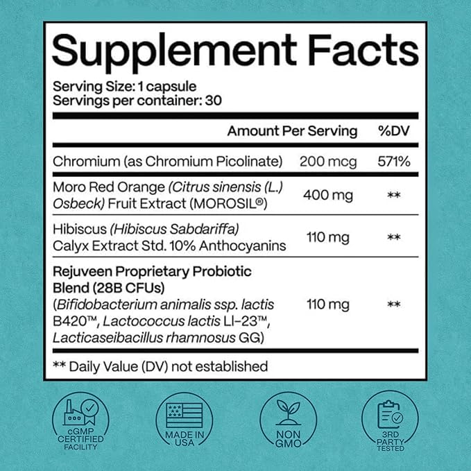 Provitalean Metabolism Fuel for Women | Mute Cravings for Belly Fat &amp Resistant Waistlines | B420 Probiotic Morosil Chromium | Vegetarian Stimulant-Free Gluten-Free | 30 Ct