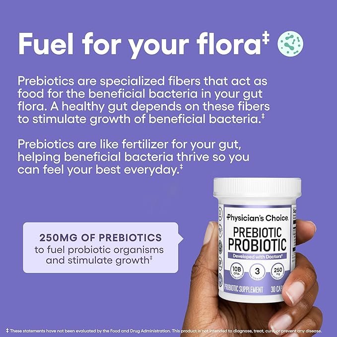 Physician's CHOICE Prebiotic-Probiotic - Multi-Strain Probiotics &amp Synergistic Prebiotics -Designed for Digestive Health Supporting Gut Microbiome - Powerful PrePro for Gut Health - for Women &am