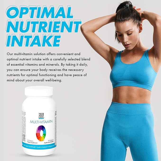 Yes You Can! Daily Multivitamins for Men and Women - Helps Assist Overall Health &amp Well-Being Contains Antioxidants Rich in Vitamin A B C &amp E - Daily Vitamins - 30 Tablets - 2 Pack
