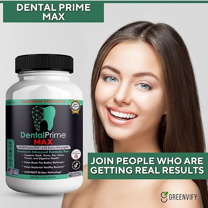 DentalPrime MAX Probiotic Supplement 40 Billion CFU MAKTREK Bi-Pass Technology 60 Capsules 30-Day Supply (1)