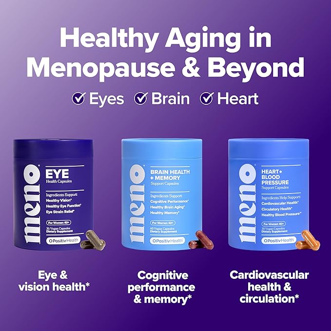 O Positiv MENO Eye Health Capsules – Daily Support for Eye Strain Occasional Dryness &amp Healthy Tear Production – with Lutein Zeaxanthin Bilberry Extract Vitamin A &amp Lycopene – 30 Servings