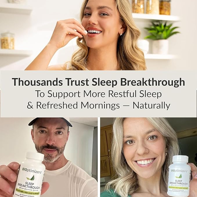 BIOptimizers Sleep Breakthrough Capsules - Natural Support Supplement | Calming Relief Aid for Adults | Non-Habit Forming | 60 Capsules