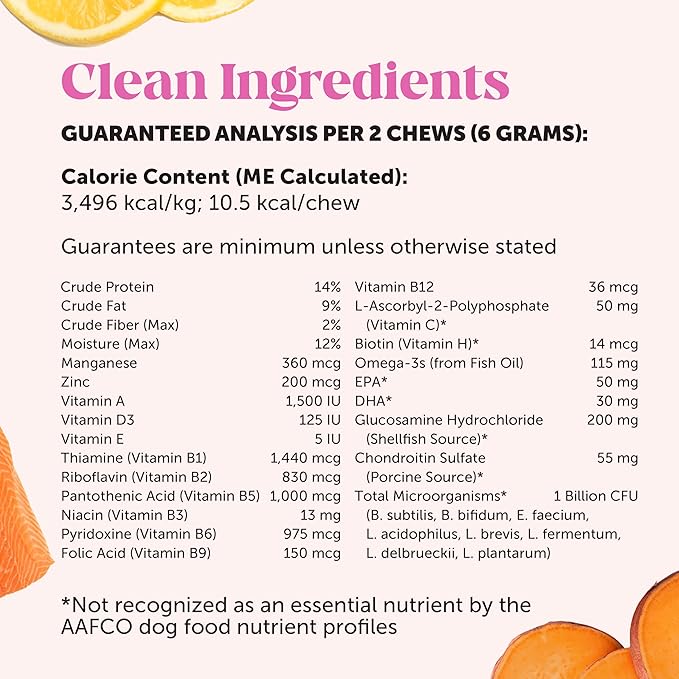 10-in-1 Dog Multivitamin Supplement with Glucosamine &amp Probiotics - Hip &amp Joint Support Digestive Health Immune Support Heart &amp Skin - All-in-One Daily Vitamins &amp Omega-3s (Peanut B