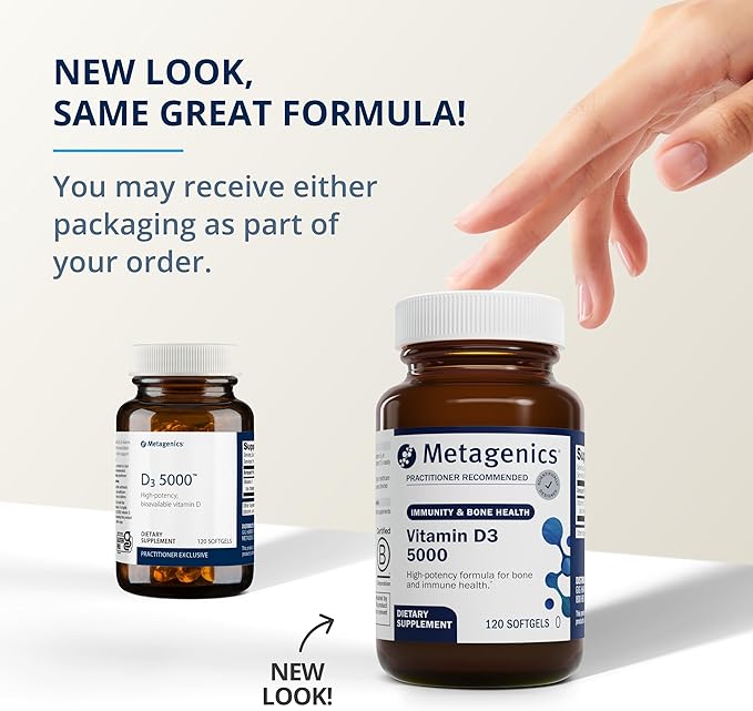 Metagenics Bundle - Bone Builder Extra Strength &amp D3 5000-180 Tablets of Bone Builder* - 120 Softgels of D3 5000 for Immune Support &amp Heart Health*