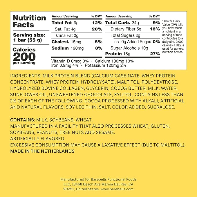 Barebells Soft Protein Bars Caramel Choco - 12 Count 1.9oz Bars - Protein Snacks with 16g of High Protein - Fluffy Chocolate Protein Bar with 2g of Total Sugars - Soft Protein Snack &amp Breakfast B