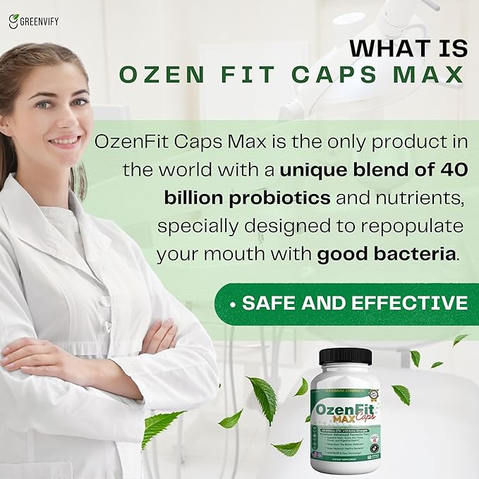 OzenFit Caps Max Probiotic Supplement 40 Billion CFU MAKTREK Bi-Pass Technology 60 Capsules 30-Day Supply (1)