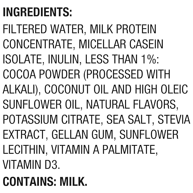 Oikos Protein Shake Chocolate 30g High Protein Drinks Shelf Stable Ready to Drink 5g Prebiotic Fiber 12 fl oz Bottle 12 Count