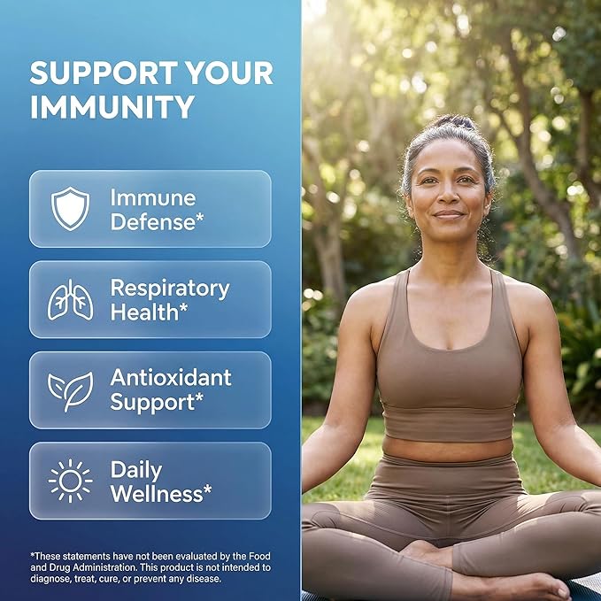 Clean Nutraceuticals Immune Defense Support Supplement 8 in 1 with Zinc 50mg Quercetin VIT C 1000mg Vitamin D3 5000 IU Elderberry Ginger - Immunity System Booster for Adults Vegan - 60 Count