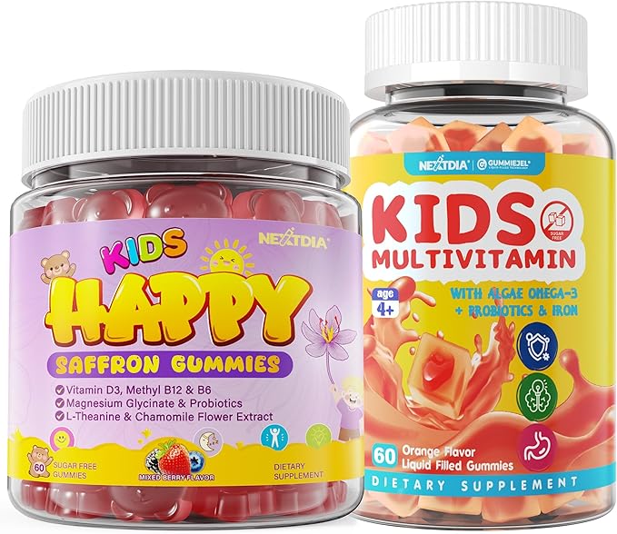 Kids Multivitamin Gummies 60 Counts with Saffron Gummies for Kids 120 Counts
