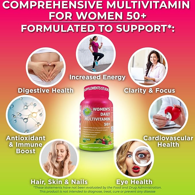 Vegan Bundle for Hormone Balance Energy Immunity Bundle – Women’s Daily Multivitamin 50+ with Organic Superfood Blend + DIM 200mg Supplement with BioPerine® – Non-GMO Clean Daily Wellness Support