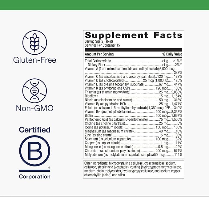 Metagenics PhytoMulti Without Iron - Daily Multivitamin for Men &amp Women* - with 20+ Vitamins Minerals &amp Phytonutrients for Antioxidant &amp Immune Support* - Non‑GMO Gluten‑Free - 30 Tablet