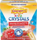 Emergen-C Kidz Crystals On-the-Go Emergen-C Immune Support Supplement with Vitamin C B Vitamins Zinc and Manganese Sparkly Strawberry Stocking Stuffer - 56 Stick Packs