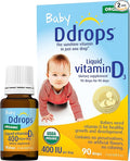 Ddrops 1072834 400 IU Liquid Vitamin D3 Drops for Babies 0.08 Fl. Oz (Pack of 2)