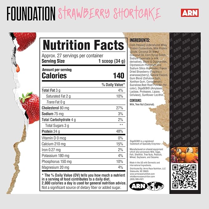 Arms Race Nutrition | ARN | Foundation Protein Blend (2 Pounds Strawberry Shortcake)