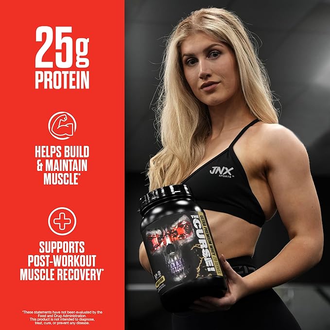 JNX SPORTS The Curse! Ultra Premium Whey Protein Powder Vanilla Bean 2lb | 25g Protein Per Serve Primary Source Whey Isolate