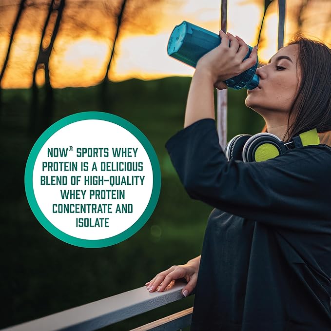 NOW Sports Nutrition Whey Protein 26 g With BCAAs Creamy Vanilla Powder 6-Pound