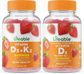 Lifeable Vitamin D3 + Vitamin K2 + Vitamin D 10000 IU Gummies Bundle - Great Tasting Vitamin Supplement Gluten Free GMO Free Chewable Gummy
