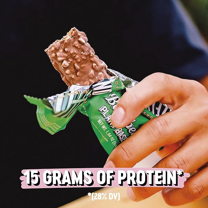 Barebells Vegan Protein Bars Hazelnut &amp Nougat - 12 Count Pack of 2 - Plant Based Protein Bar with 15g of High Protein - Chocolate Protein Snacks with 1g of Total Sugars - On The Go Breakfast Bar