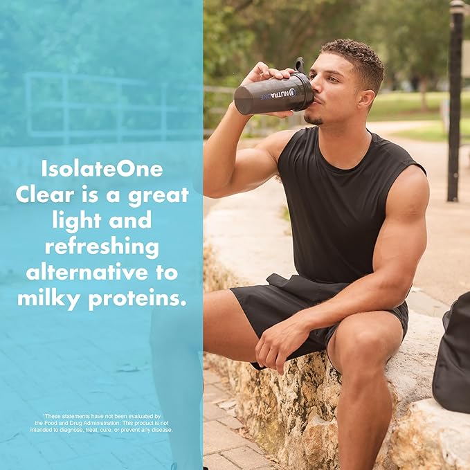 NutraOne Clear Whey Protein Powder Drink Mix Naturally &amp Artificially Flavored Clear Protein Drink 20g of Protein Zero Sugar (Sour Grape - 30 Servings)