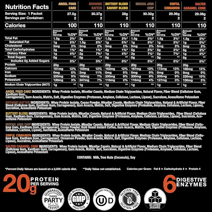 Devotion Nutrition Protein Starter Bundle with Variety Packets Shaker Bottle and Cookbook - 6 Flavors 12 Single Serve Packets
