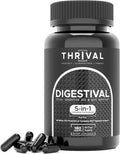 DIGESTIVAL 5-in-1 Gut Health Formula: Probiotics Prebiotics Enzymes Gut Healing &amp Bloat Relief with 53 Ingredients 60 Billion CFU and Advanced Support for IBS Leaky Gut and Digestive Wellne