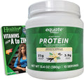 Healthy Surplus Equate Vanilla Pea Protein - 13.4 OZ (380g) - 10 Servings and Vital Volumes Vitamins Tips Card