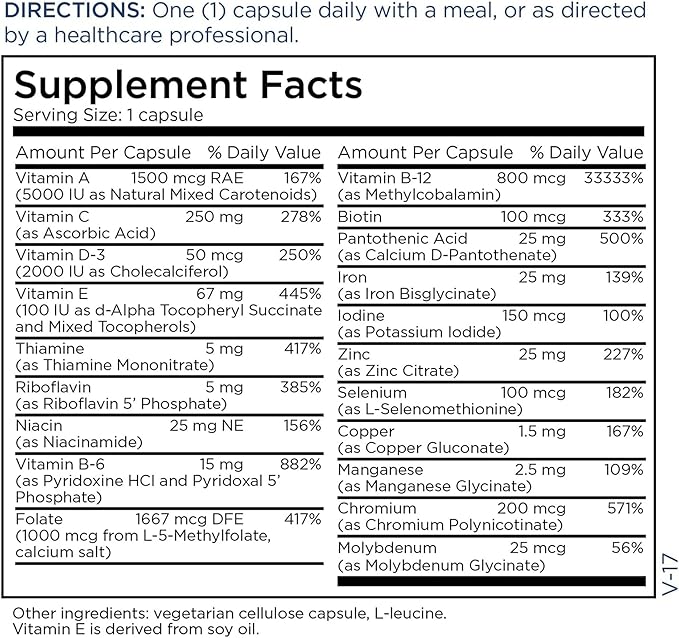 Metabolic Maintenance FemOne - Women's Multivitamin with Bioavailable Iron Active Folate B12 Antioxidants Vitamin D + Biotin Support for Reproductive + Immune Health (90 Capsules)