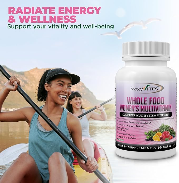 Methylated Multivitamin for Women with Iron - Womens Multivitamin with 44 Organic Whole Food &amp Fermented Nutrients - Daily Vitamin for Women Complete Multisystem Support 90 Vegan Caps Non GMO