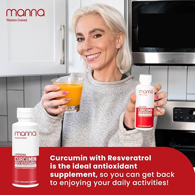 Manna Vitamins Evolved Curcumin with Resveratrol - Liposomal Curcumin Supplements