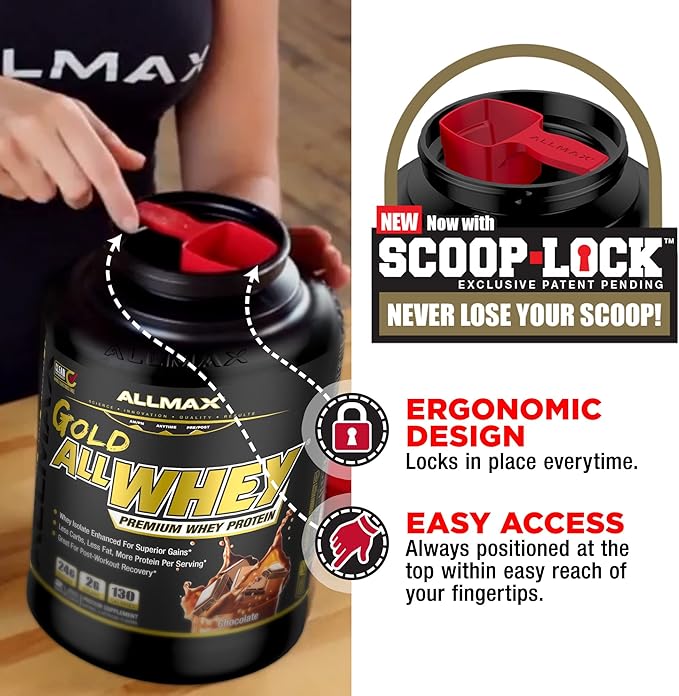 ALLMAX Nutrition GOLD ALLWHEY French Vanilla - 5 lb - 24 Grams of Protein Per Scoop - Gluten Free Low Carb &amp Low Sugar - Approx. 71 Servings
