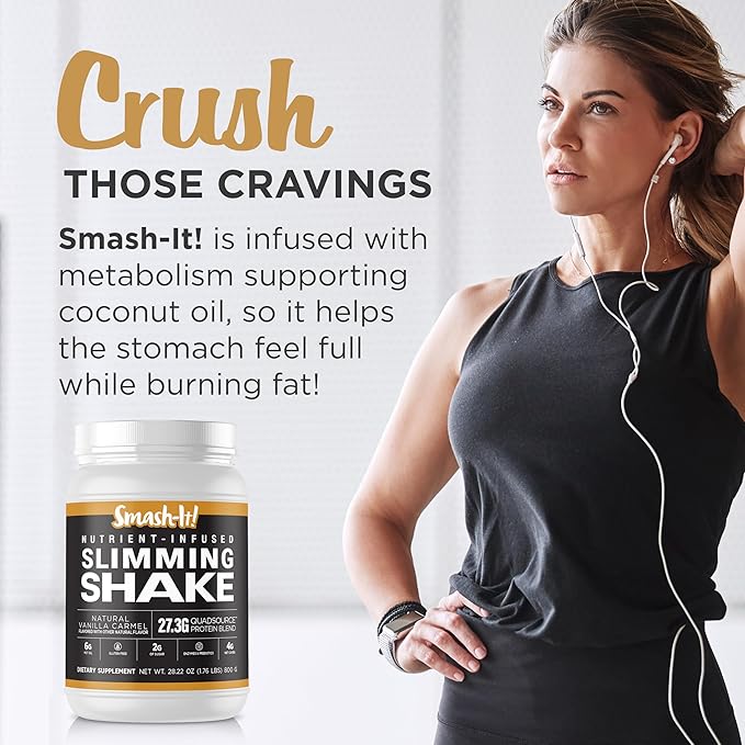 Primal Labs Smash-It Nutrient Infused Low Carb Protein Powder to Help Trim Down Keto Meal Replacement Shake Powder Gluten-Free Whey Protein Powder Delicious Vanilla Flavor 800g