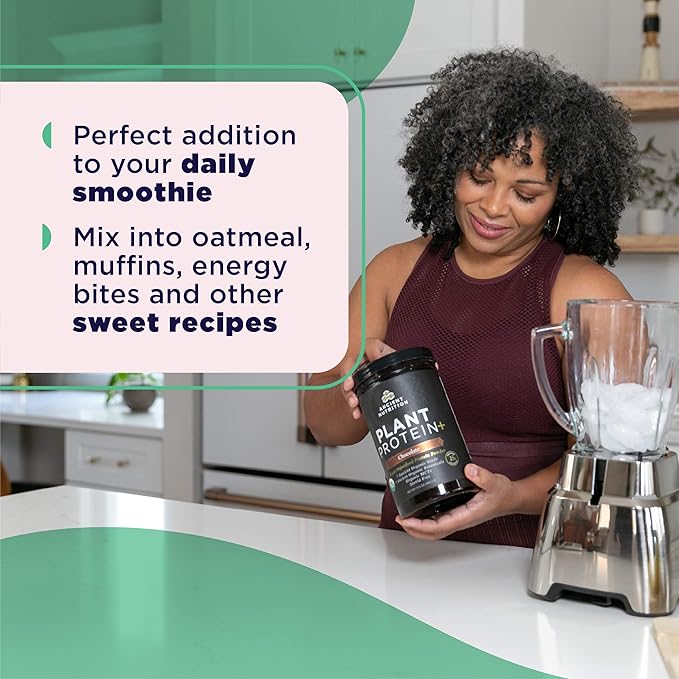 Ancient Nutrition Plant Based Protein Powder Plant Protein+ Chocolate Organic Vegan Superfoods Supplement 15g Protein Per Serving Gluten Free Paleo Friendly 12 Serving