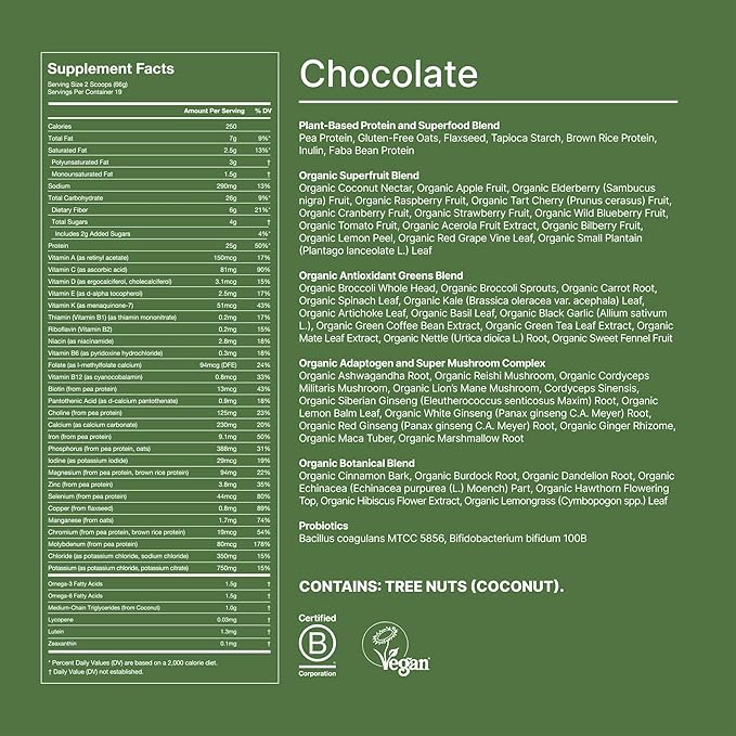 Huel Daily Superblend Chocolate Powder | 25g Plant Based Protein | Super Greens Powder | 87 Vitamins Minerals and Wholefood-Sourced Ingredients |19 Servings