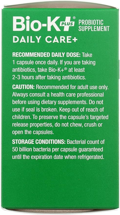 Bio-K Plus Dailycare 50 Billion Probiotics 30 Count