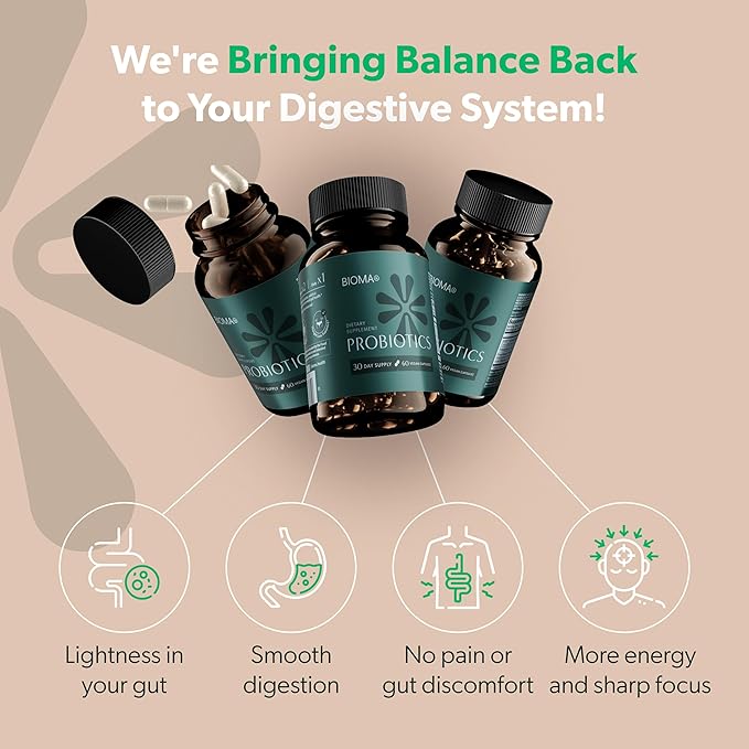 BIOMA Digestive Health &amp Night Metabolism Bundle – Probiotic Gut Support + Sleep &amp Metabolism Formula – Promotes Healthy Digestion Energy Balance &amp Restful Sleep – 2-Pack (30-Day Supply E