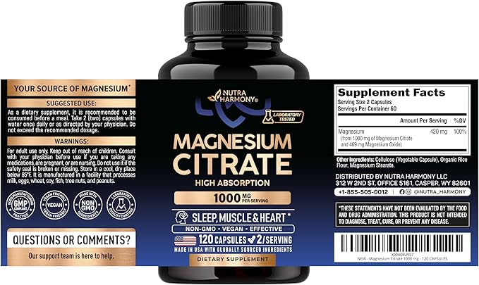 NUTRAHARMONY Vitamin D3 K2 &amp Magnesium Citrate Capsules