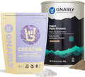 Gnarly Nutrition Creatine Powder Unflavored (16.05oz) and Gnarly Vegan Plant Protein Meal Replacement - Chocolate (28.2oz)