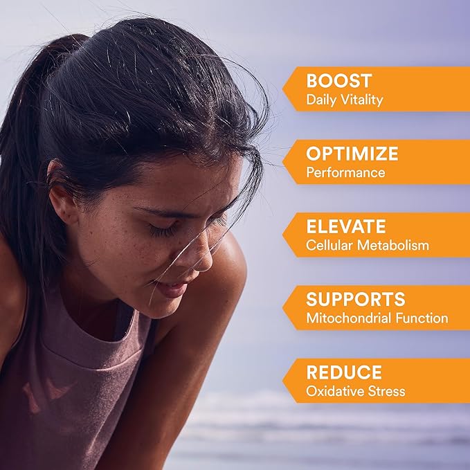 MitoQ Longevity Cellular Water Daily Powdered Drink Mix Natural Orange Flavor - Mitochondria-targeted Antioxidant - Cell Energy and Metabolism for Better Aging (Orange 30 Packets)
