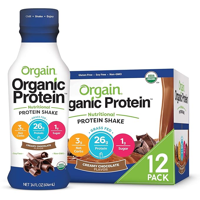 Orgain Organic &amp Clean Protein Shakes Creamy Chocolate (12 Pack)