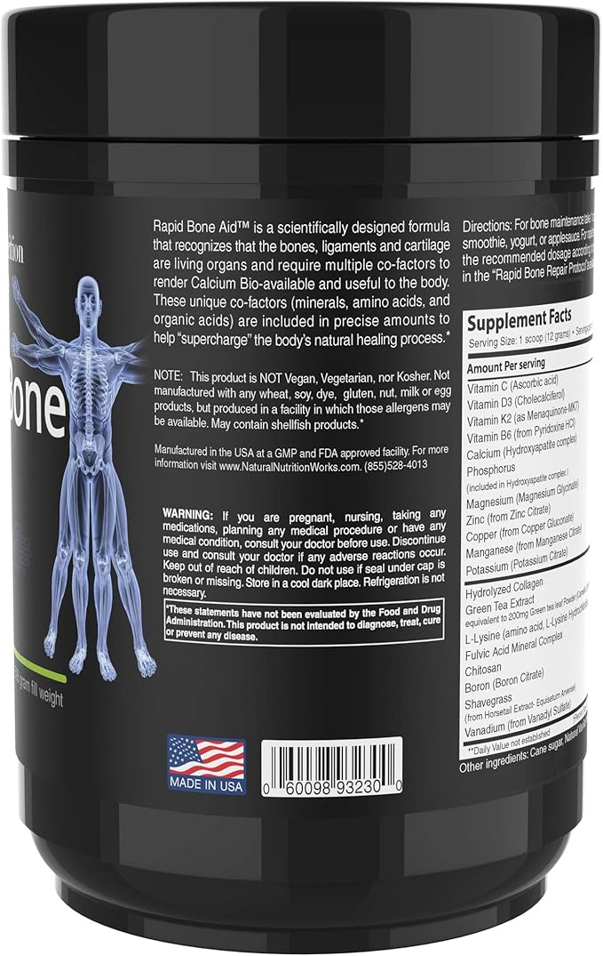-Rapid Bone Aid - Supplement Powder &amp Fracture Protocol EBook (Vanilla)