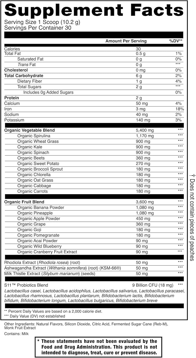 Jocko Fuel Whey Protein Powder Vanilla Daily Greens Peach