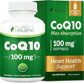 CoQ10 100mg Softgels | Heart Health Support | 8 Month Supply | High Absorption Coenzyme Q10 for Energy Levels &amp Vitality Support | Co Q 10 Supplement | Non-GMO &amp Gluten-Free | 240 Co Q10 Softg