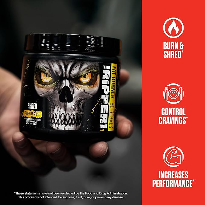 JNX SPORTS The Ripper! Fat Burner Pre Workout for Men &amp Women – Thermogenic Fat Burning Powder &amp Appetite Suppressant Boost Energy &amp Endurance – Dark Grape 30 Servings