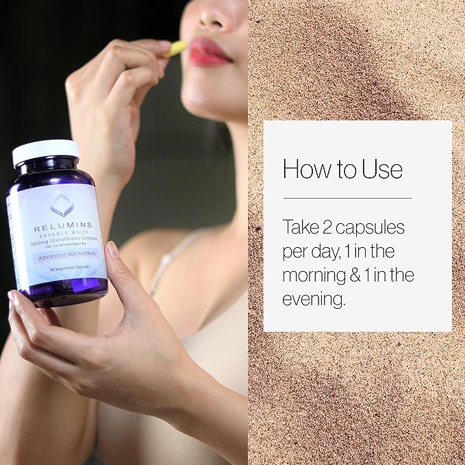 Relumins Glutathione Supplement 1650mg with Alpha Lipoic Acid &amp Rose HIPS Glycolic Acid Soap with Aloe &amp Salicylic Acid – Skin Nourishing and Exfoliating Duo for a Healthy Glow