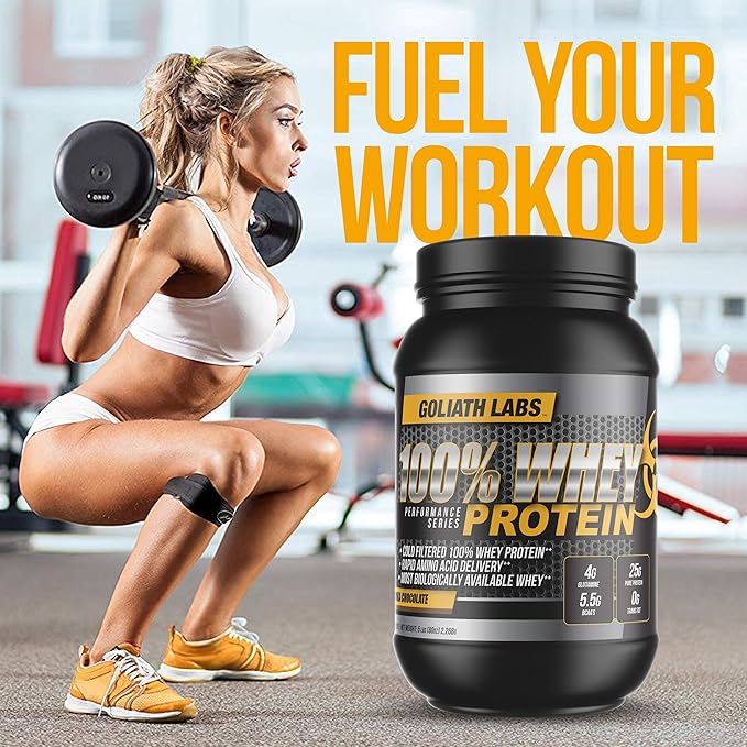 Goliath Labs 20-Pound Strawberry 100% Whey Protein Powder Workout Supplement