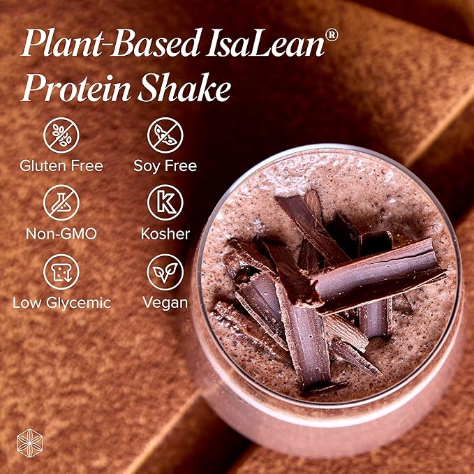Isagenix Plant-Based IsaLean Protein Shake - Energy Powder with Whole-Food Sourced Vitamins - Supports Lean Muscle Growth &amp Healthy Metabolism - Rich Chocolate 27.2 oz (14 Servings)