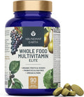 Abundant Earth Whole Food Multivitamin for Women Daily Multi Vitamins Supplements for Men/Mens Multivitamins + B Complex Probiotic Multi Enzyme Omegas for Organic Energy Mood Digestion 90ct