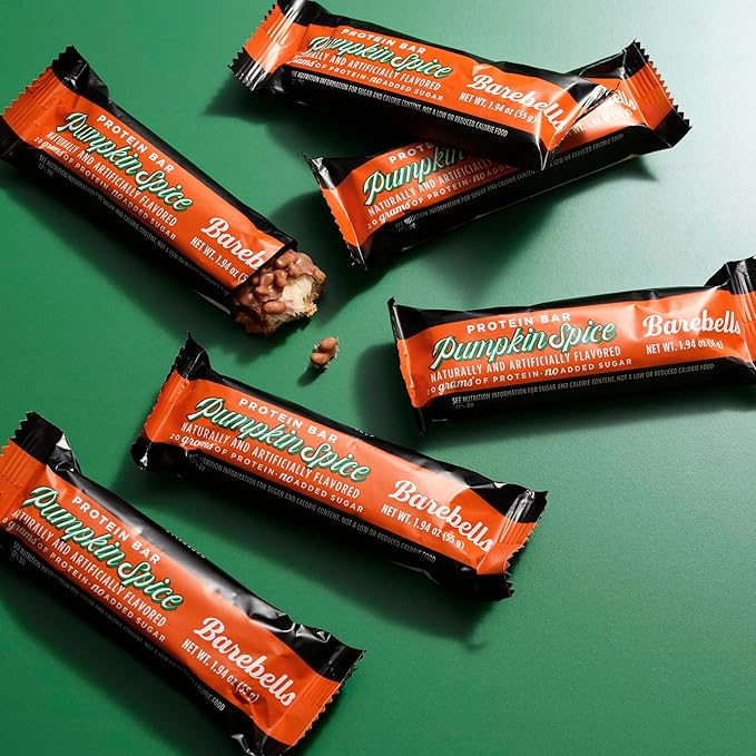 Barebells Protein Bars Pumpkin Spice – 12 Count 20g High Protein Treats – Seasonal Pumpkin Spice Nutrition Bar with Low Sugar – On-The-Go Breakfast or Post-Workout Snack