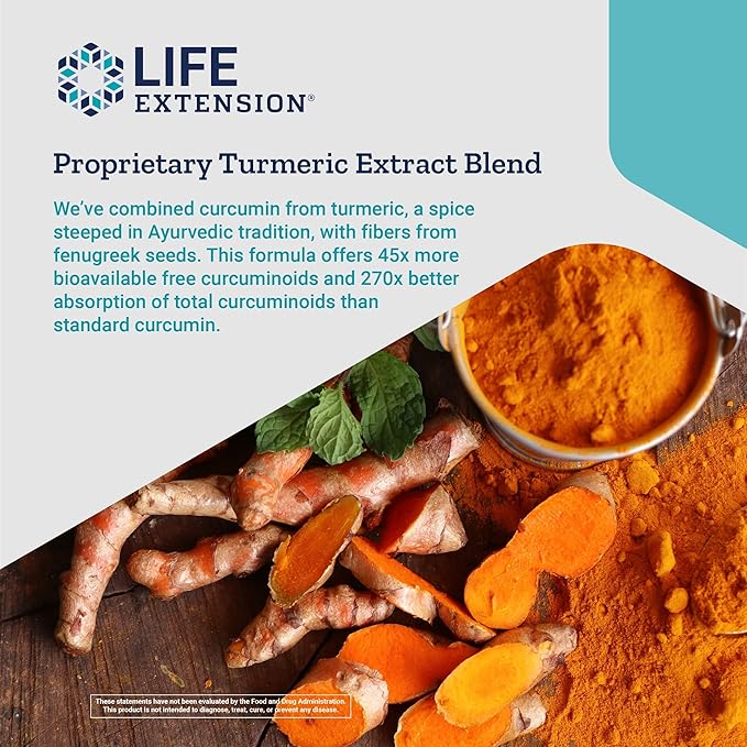 Life Extension Curcumin Elite Turmeric Extract 90 Veg Capsules