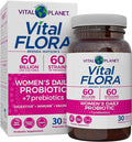Vital Planet - Vital Flora Women’s Daily Probiotic 60 Billion CFU 60 Diverse Strains 7 Organic Prebiotics Vaginal and Immune Support Bloating Digestive Health Probiotics for Women 30 Capsules